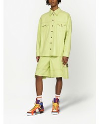 gelbgrünes Langarmhemd von Dolce & Gabbana