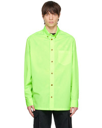 gelbgrünes Langarmhemd von Versace