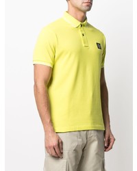 gelbgrünes Polohemd von Stone Island