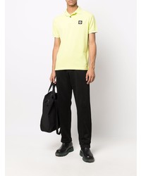 gelbgrünes Polohemd von Stone Island