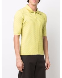 gelbgrünes Polohemd von Bottega Veneta