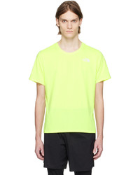 gelbgrünes Strick T-Shirt mit einem Rundhalsausschnitt