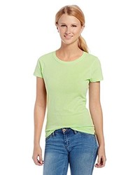 gelbgrünes T-Shirt mit einem Rundhalsausschnitt