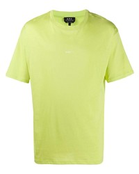 gelbgrünes T-Shirt mit einem Rundhalsausschnitt von A.P.C.