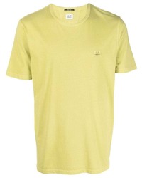 gelbgrünes T-Shirt mit einem Rundhalsausschnitt von C.P. Company