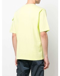 gelbgrünes T-Shirt mit einem Rundhalsausschnitt von Stone Island