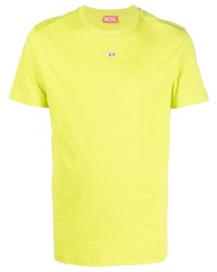 gelbgrünes T-Shirt mit einem Rundhalsausschnitt von Diesel