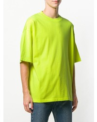 gelbgrünes T-Shirt mit einem Rundhalsausschnitt von Balenciaga