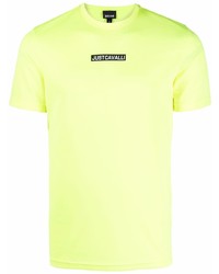 gelbgrünes T-Shirt mit einem Rundhalsausschnitt von Just Cavalli
