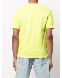 gelbgrünes T-Shirt mit einem Rundhalsausschnitt von Stone Island