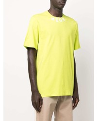 gelbgrünes T-Shirt mit einem Rundhalsausschnitt von MSGM