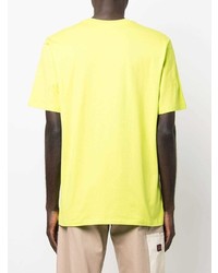 gelbgrünes T-Shirt mit einem Rundhalsausschnitt von MSGM