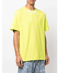 gelbgrünes T-Shirt mit einem Rundhalsausschnitt von MSGM