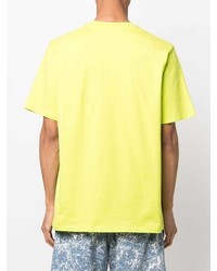 gelbgrünes T-Shirt mit einem Rundhalsausschnitt von MSGM