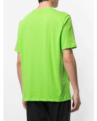 gelbgrünes T-Shirt mit einem Rundhalsausschnitt von Emporio Armani