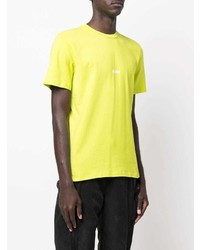 gelbgrünes T-Shirt mit einem Rundhalsausschnitt von MSGM