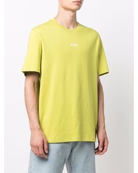 gelbgrünes T-Shirt mit einem Rundhalsausschnitt von MSGM