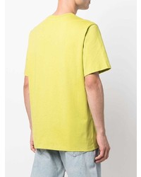 gelbgrünes T-Shirt mit einem Rundhalsausschnitt von MSGM