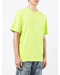 gelbgrünes T-Shirt mit einem Rundhalsausschnitt von MSGM