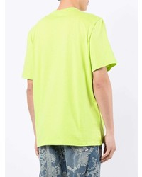 gelbgrünes T-Shirt mit einem Rundhalsausschnitt von MSGM