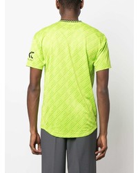 gelbgrünes T-Shirt mit einem Rundhalsausschnitt von adidas