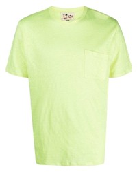 gelbgrünes T-Shirt mit einem Rundhalsausschnitt von MC2 Saint Barth