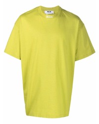 gelbgrünes T-Shirt mit einem Rundhalsausschnitt von MSGM