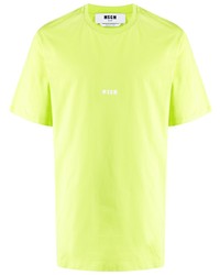 gelbgrünes T-Shirt mit einem Rundhalsausschnitt von MSGM