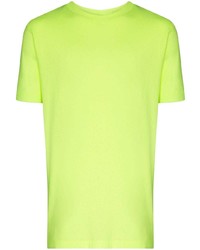 gelbgrünes T-Shirt mit einem Rundhalsausschnitt von Off-White