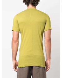 gelbgrünes T-Shirt mit einem Rundhalsausschnitt von Rick Owens