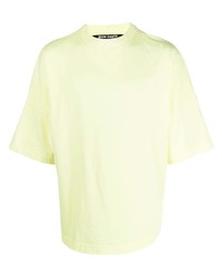 gelbgrünes T-Shirt mit einem Rundhalsausschnitt von Palm Angels