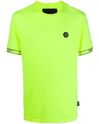 gelbgrünes T-Shirt mit einem Rundhalsausschnitt von Philipp Plein