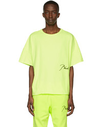 gelbgrünes T-Shirt mit einem Rundhalsausschnitt von Rhude