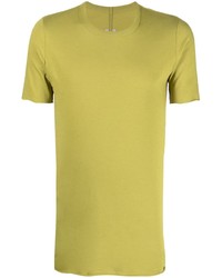 gelbgrünes T-Shirt mit einem Rundhalsausschnitt von Rick Owens