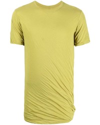 gelbgrünes T-Shirt mit einem Rundhalsausschnitt von Rick Owens