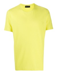 gelbgrünes T-Shirt mit einem Rundhalsausschnitt von Roberto Collina