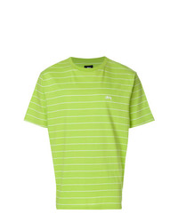 gelbgrünes T-Shirt mit einem Rundhalsausschnitt von Stussy