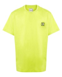 gelbgrünes T-Shirt mit einem Rundhalsausschnitt von Wooyoungmi
