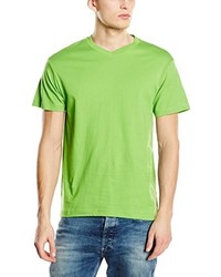 gelbgrünes T-Shirt mit einem V-Ausschnitt von Stedman Apparel