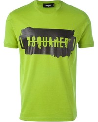 gelbgrünes T-shirt von DSQUARED2