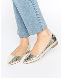 goldene Ballerinas von Asos