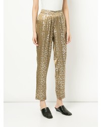 goldene bedruckte Karottenhose von Layeur