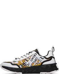 goldene bedruckte niedrige Sneakers von VERSACE JEANS COUTURE