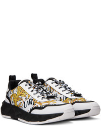 goldene bedruckte niedrige Sneakers von VERSACE JEANS COUTURE