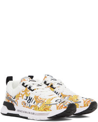 goldene bedruckte niedrige Sneakers von VERSACE JEANS COUTURE