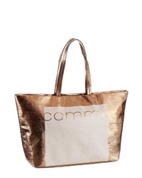 goldene bedruckte Shopper Tasche aus Leder von Comma