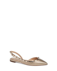 goldene beschlagene Leder Ballerinas