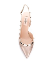 goldene beschlagene Leder Pumps von Valentino