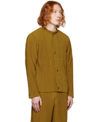 goldene Bomberjacke von Homme Plissé Issey Miyake