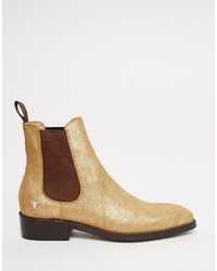 goldene Chelsea Boots aus Wildleder von Windsor Smith